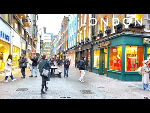 London City Walk - Walking the Bustling Streets of London - Central London Walk - Soho to Piccadilly