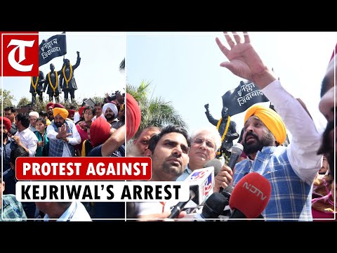 LIVE: AAP leaders protest against CM Arvind Kejriwal’s arrest at Shaheedi Park in Delhi
