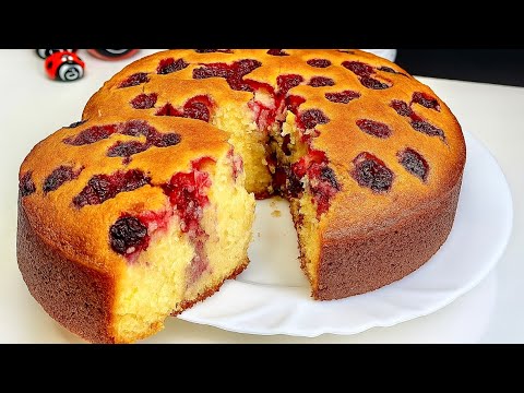 ПЫШНЫЙ ПИРОГ С ВИШНЕЙ на кефире - ТАЕТ ВО РТУ! Рецепт без возни