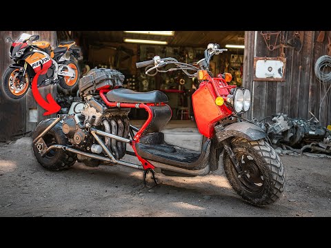 Building a 180HP Scooter! CBR 1000 Honda Ruckus REPSOL Edition!