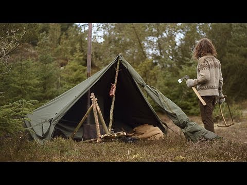 BUSHCRAFT TRIP - CANVAS TENT, WOOD STOVE, CHAIR MAKING, HOMEMADE TOOLS etc.
