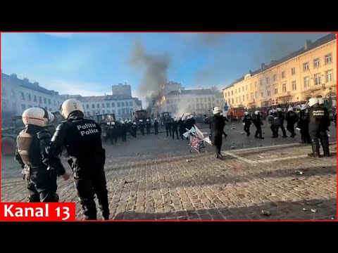 More scuffles as farmers protest near EU Parliament in Brussels against push towards Mercosur deal
