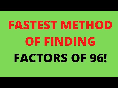 Fastest Method of finding FACTORS | Finding Factors of a Number