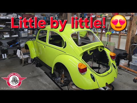 VCS Vintage VW Restoration shop daily update, Episode 569, world's BRIGHTEST bug is coming together!
