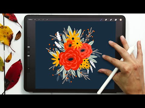 Flat Fall Florals in Procreate