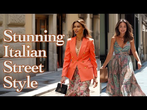 Summer 2024 Italian Street Fashion. Beautiful Summer Outfits from Milan. Trendy Summer sundresses