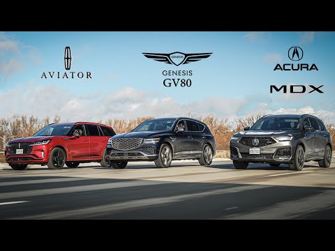 Luxury 3Row Battle! 2025 Lincoln Aviator vs Genesis GV80 3.5T vs Acura MDX Type S. Review and Race