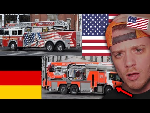 American Reacts to German Fire Trucks VS American Fire Trucks