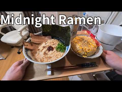 Japanese Salaryman's Midnight Ramen: Ichiran-Style Tonkotsu Before Work Tomorrow