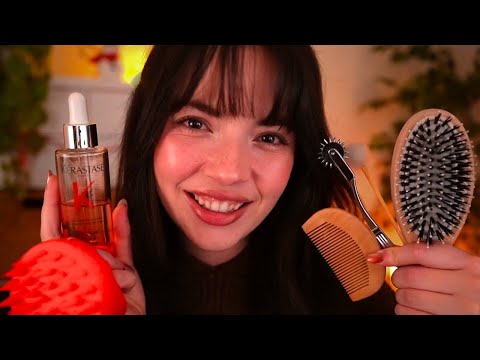 ASMR Cozy Scalp Massage & Haircare Pampering for Sleep 😴🫧🌙