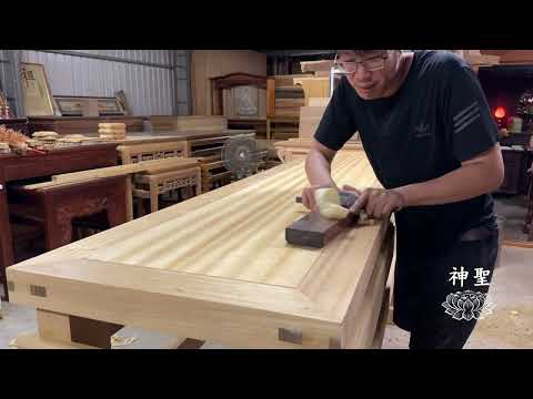 【木作榫卯工藝】台灣在地木匠製作馬蹄腳漢式廟桌-Assembly process of mortise and tenon wood for ancestral shrines woodworking