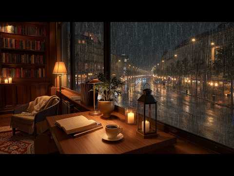 City Window Rain Jazz 🌧️🌃 Smooth Night Jazz for Focus, Writing & Relaxation