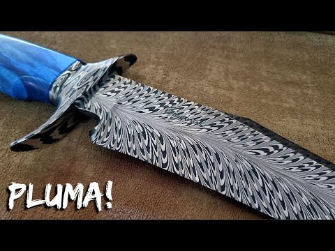 FORJANDO UMA FACA de damasco PLUMA em 19 minutos?! - Bigunas