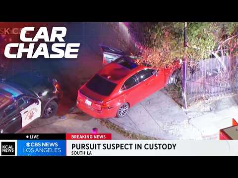 Armed suspect in a red Lexus leaves a wake of chaos after dangerous pursuit through East LA
