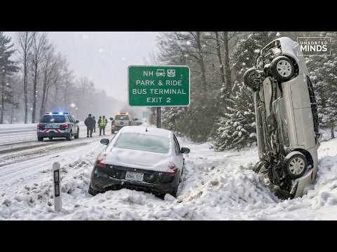 Icy Road Chaos Caught on Camera - Cars Spinning in Wild Conditions (Part 3)