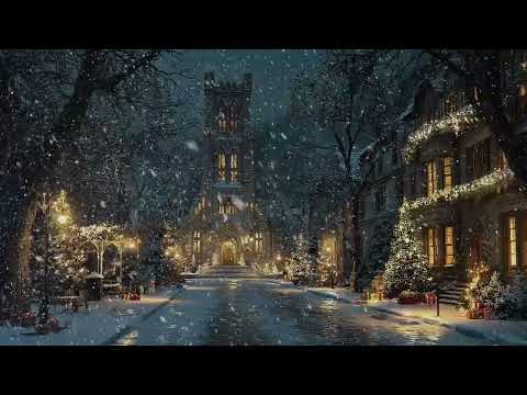 Melancholic Piano Music with Snow Ambience | Dark Academia Study Night Mood