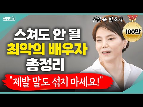스쳐서도 안될  '최악의 배우자'는?  이런 배우자는 고쳐 쓸수 없으니 당장 버리세요! (신은숙 변호사) #황혼이혼 #신은숙 #이혼 #바람