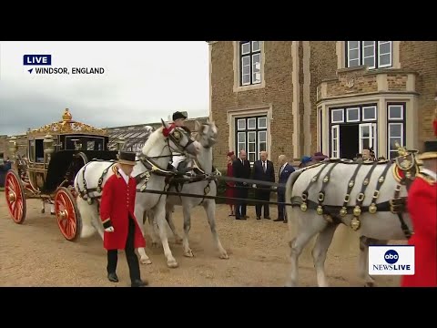 President Trump takes part in arrival ceremony at Windsor Castle