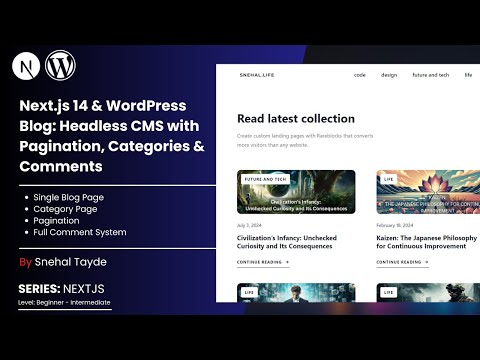 Advance Headless  Next.js 14 & WordPress Blog with Pagination, Categories & Comments
