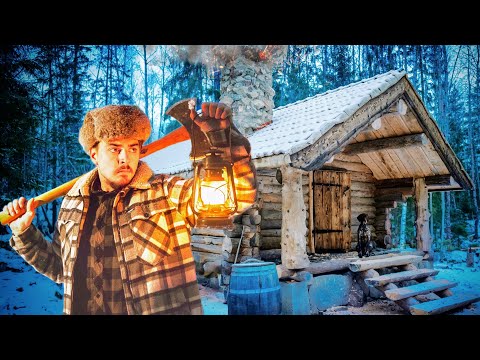 6+ HOURS Of Building A Log Cabin Alone