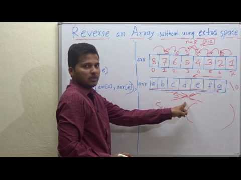 Reverse an Array without using extra memory space(String reverse)