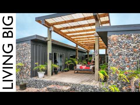 Twin 40ft Shipping Containers Transformed Into Rustic Off-Grid Paradise