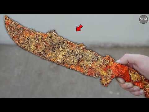 Restoration Very Rusted Old Big Bowie Knife