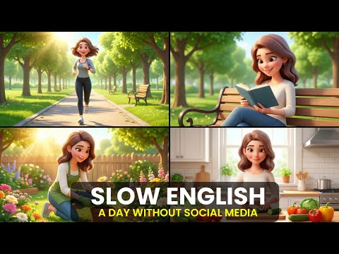 English Speaking Practice | A Day Without Social Media | Slow English | Easy English
