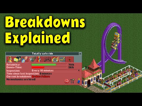 How do ride breakdowns work in RollerCoaster Tycoon 2?