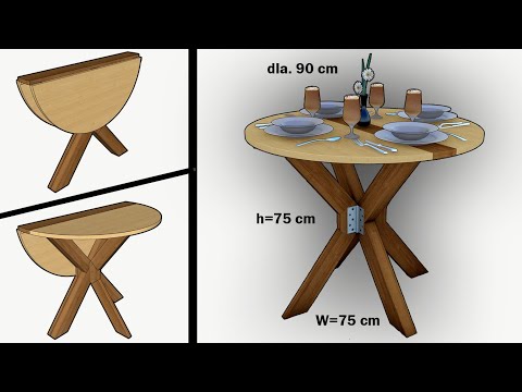 HOW TO MAKE A ROUND FOLDING DINING TABLE STEP BY STEP