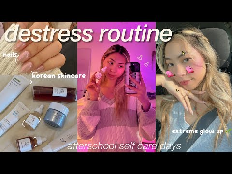 post-school SELF CARE ROUTINE🎀extreme glow up | korean skincare |shower routine & hair care