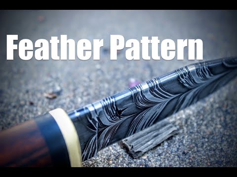 Ball Bearing Feather Damascus Knife From High Carbon And Saw Blade Steel Blacksmithing, Knifemaking