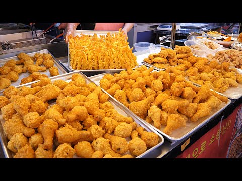 극강의 바삭함! 인기 많은 시장 통닭 치킨 모음 BEST4 / Popular Korean street market chicken / korean street food