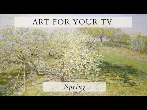 Spring Landscapes TV Screensaver | Vintage Art Slideshow for your TV | Calming Spring | 1 Hr 4K HD