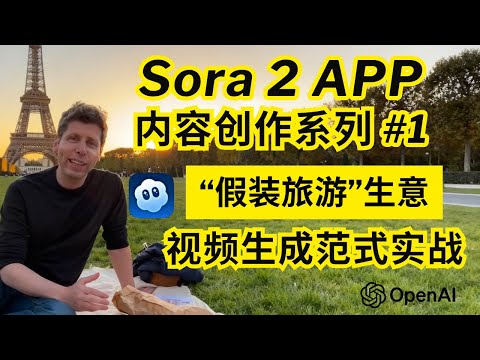 揭秘“假装旅游”生意:朋友圈代发要价上千?我用Sora 2 APP 直接生成视频,成本0元效果还吊打!| Sora 2 APP内容创作实战系列 #1 | Open AI 山姆奥特曼 | 邀请码