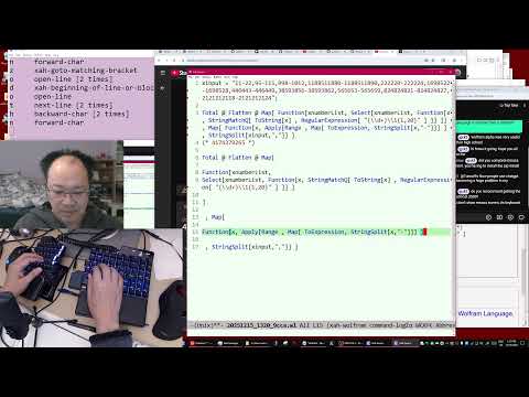 Xah Talk Show Ep725 Wolfram Language, Advent of Code 2025, Day 2, Problem 2