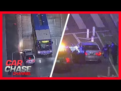 FULL POLICE CHASE: Reckless driver swerves through LA traffic to evade police | Car Chase Channel