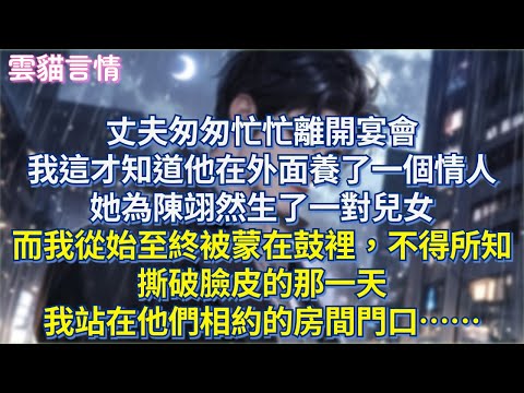 丈夫匆匆忙忙離開宴會，我這才知道他在外面養了一個情人，她為陳翊然生了一對兒女，而我從始至終被蒙在鼓裡，不得所知．撕破臉皮的那一天，我站在他們相約的房間門口……