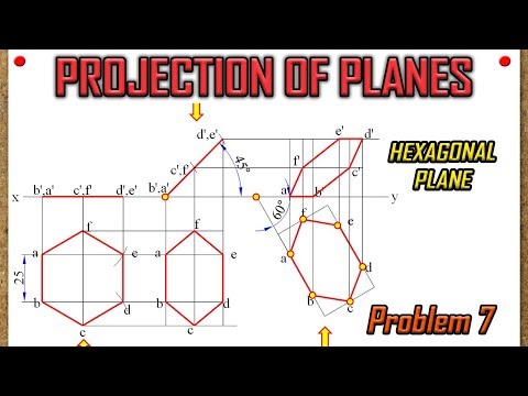 PROJECTION OF PLANES_Recreated_Lecture 7 - Hexagonal Plane with surface & edge inclined to HP & VP