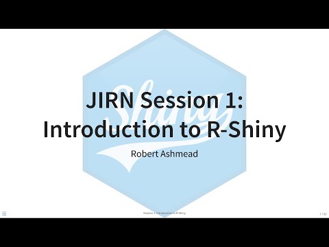 Creating R-Shiny Applications & Dashboards Part One: Introduction to R-Shiny