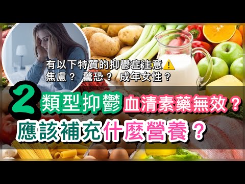 兩類型抑鬱症服血清素無效？吃什麼食物會有幫助？抑鬱症體質有分類？女性產後抑鬱要補充什麼營養？（中文字幕）