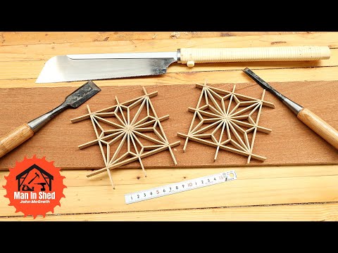 How to make the Asanoha Pattern kumiko, Japanese Woodworking.