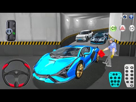 New Blue Lamborghini Sian Refueling in Parking Garage - 3D Driving Class 2025 - Android ios gameplay