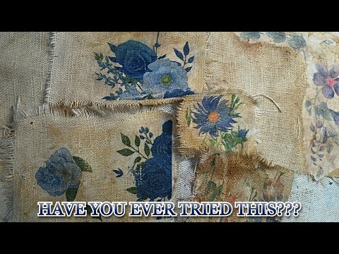 HAVE YOU TRIED THIS TECHNIQUE?  NEW TO ME, NAPKIN ON FABRIC WITHOUT USING WET GLUE MIXTURE
