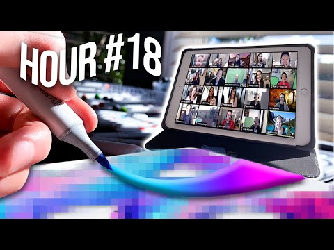 I Spent 24 Hours Doodling in ONLINE CLASS ...