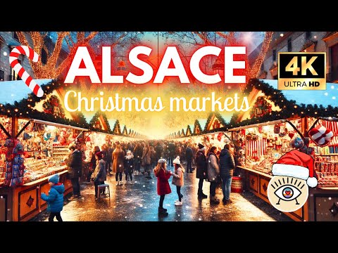 ¡Feliz Navidad en Europa! 🎁🎅 Kaysersberg 4K [ Alsacia, Francia ] Paseo a pie subtitulado! ☕