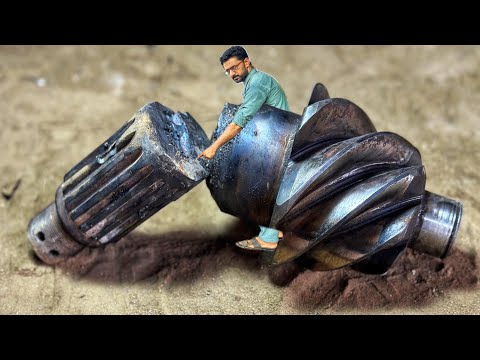 The mechanic repaired the broken pinion technically using the thread method ||