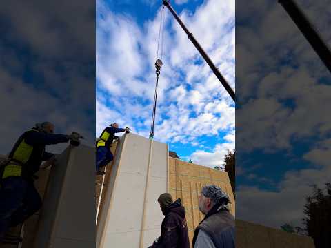 Building a Cabin ❤️  #building #cabin  #machine #crane  #tinyhouse