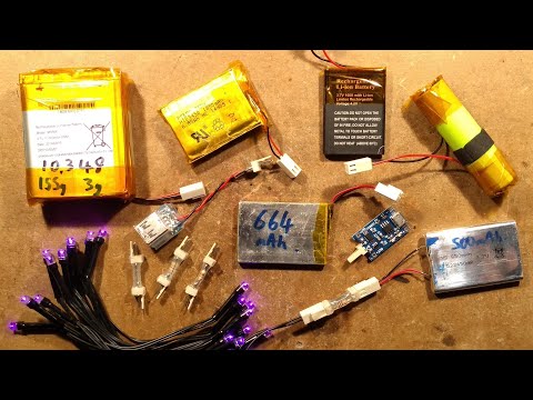 Using salvaged lithium cells to power LEDs directly.  (with protection test)