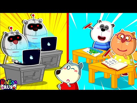 О Нет, Друзья Вулфу Стали Роботами! | Истории О Возвращении В Школу И Многое Другое | Wolfoo Russian